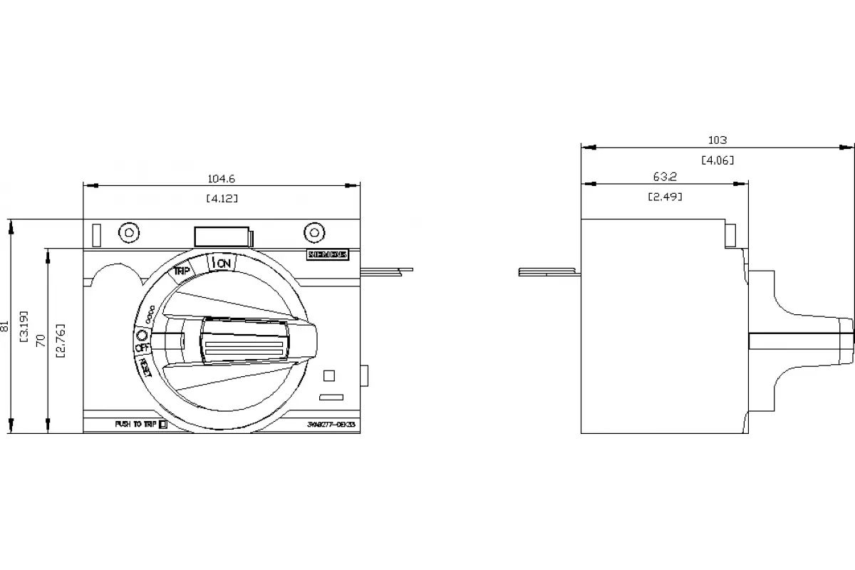 Siemens 3VA9277-0EK31 — Фронтальный поворотный привод стандарт