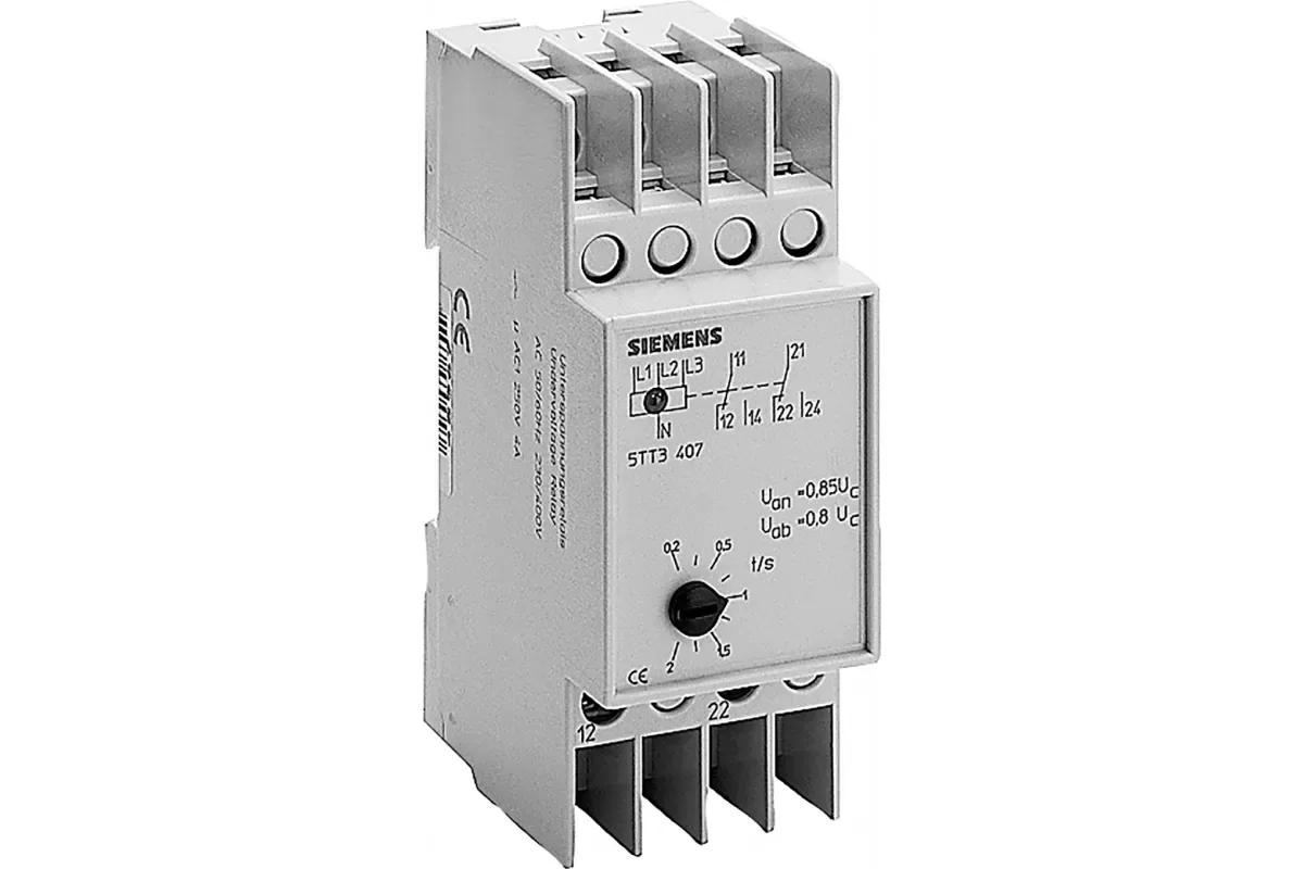 Siemens 5TT3403 — Реле напряжения >N< 5TT3 19 и 5TT3 4, установочная глубина 55 mm