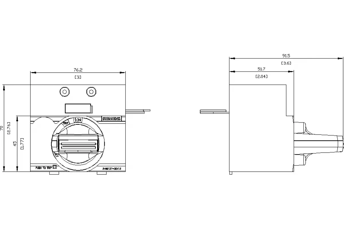 Siemens 3VA9137-0EK13 — Фронтальный поворотный привод стандарт мэк