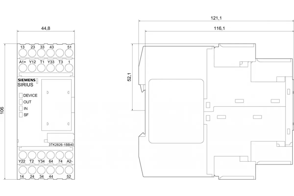 Siemens 3TK2825-2BB40 — РЕЛЕ БЕЗОПАСНОСТИ SIRIUS