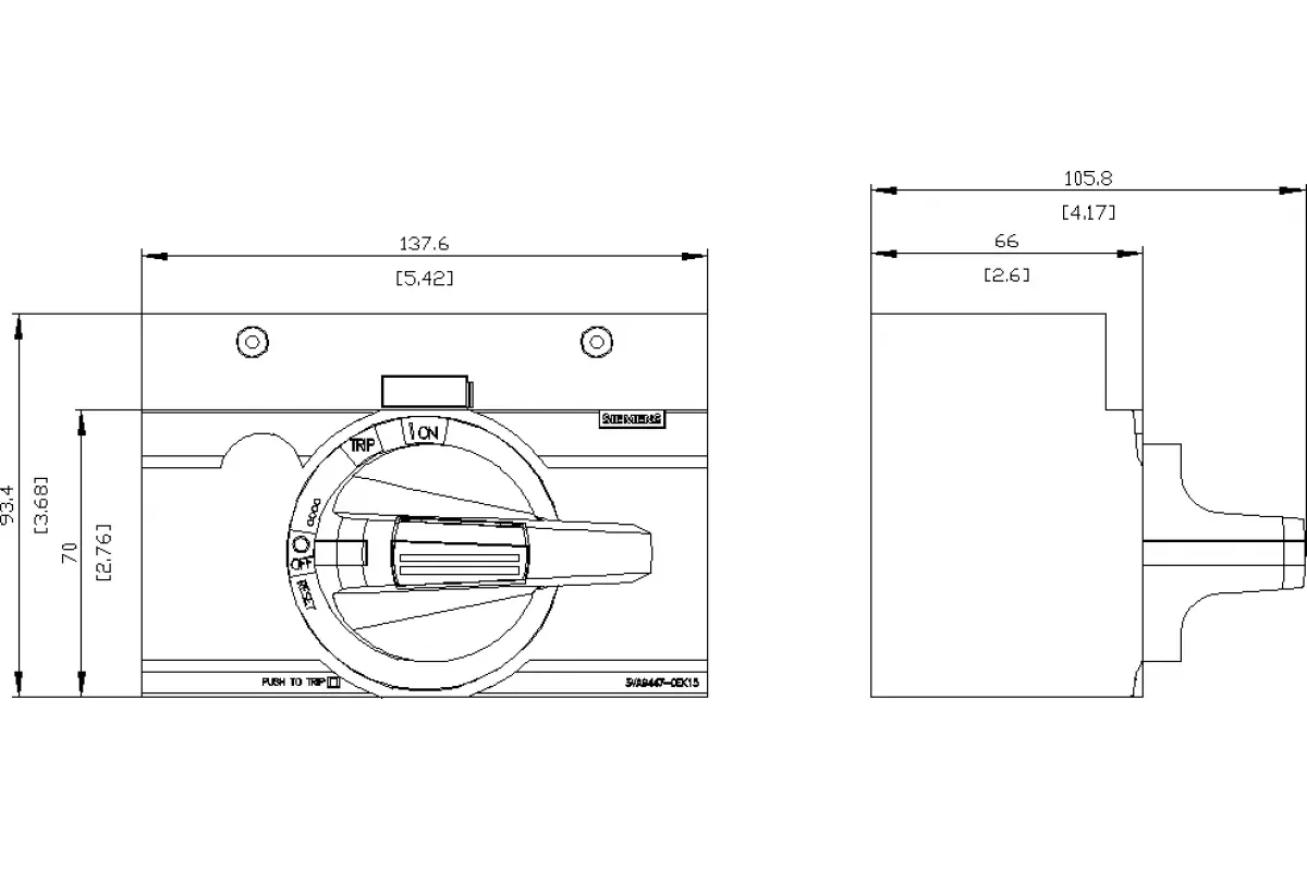 Siemens 3VA9447-0EK13 — Фронтальный поворотный привод стандарт мэк