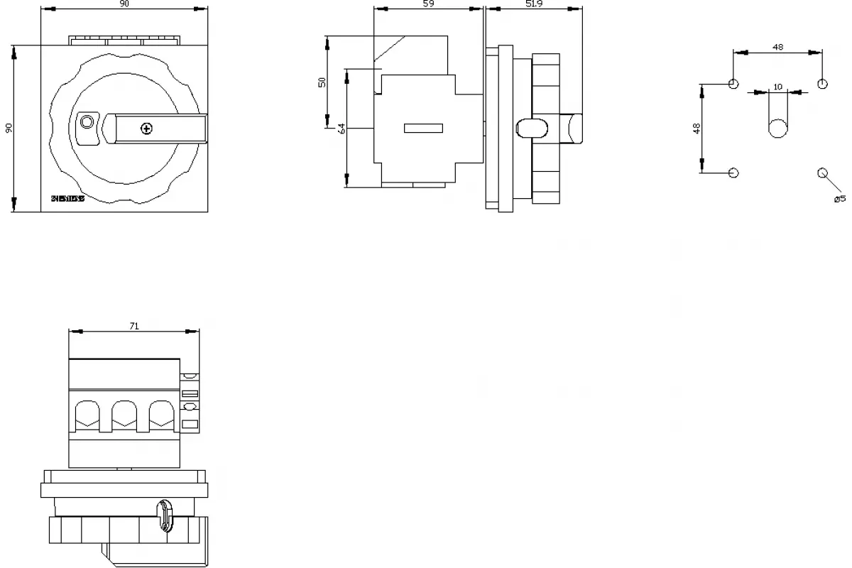 Siemens 3LD2504-1TL51 — Главный/аварийный выключатель