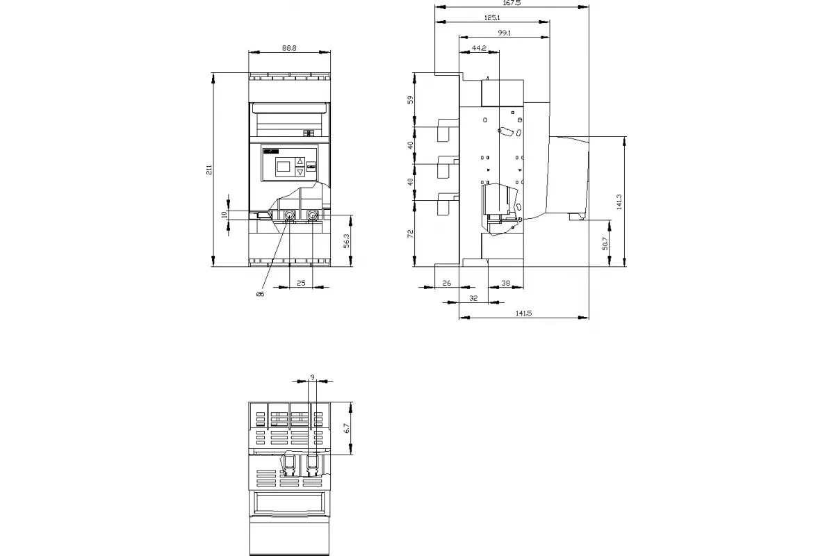 Siemens 3NP1123-1BB20 — Установка на монтажной панели