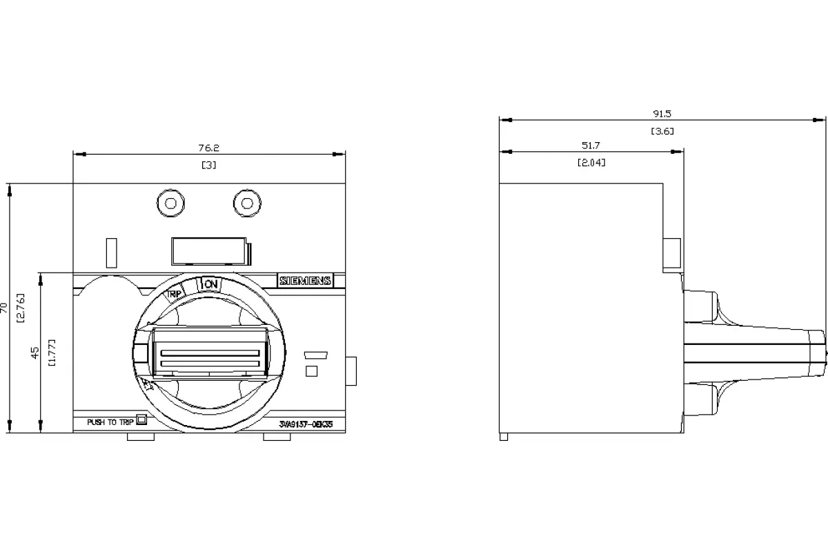 Siemens 3VA9137-0EK37 — Фронтальный поворотный привод для аварийного отключения