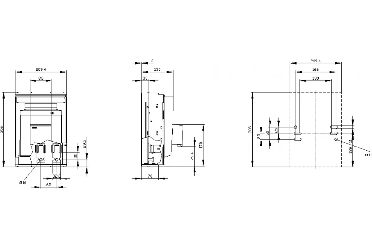 Siemens 3NP1153-1BC23 — Установка на монтажной панели
