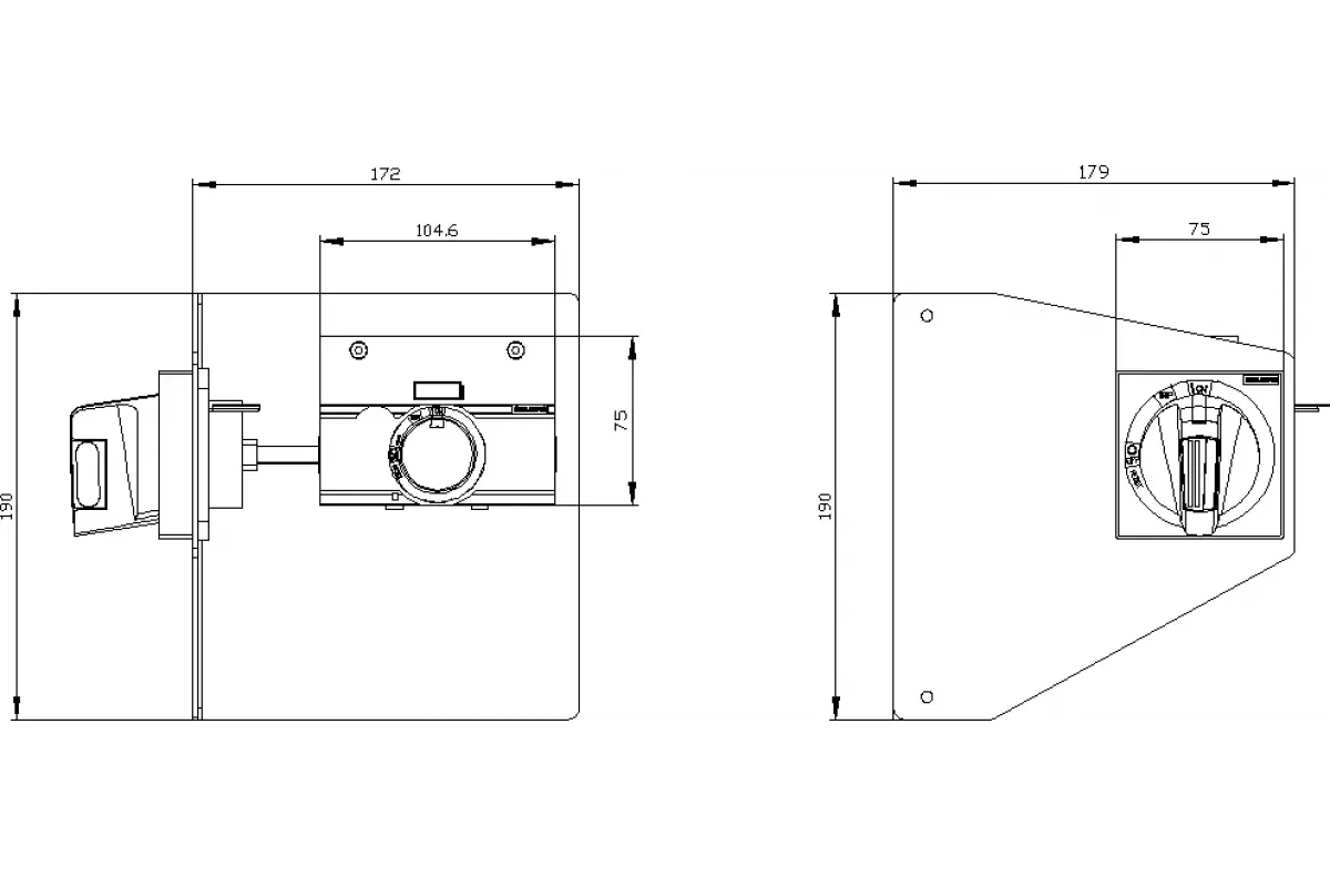 Siemens 3VA9257-0PK53 — Боковой поворотный привод стандарт мэк