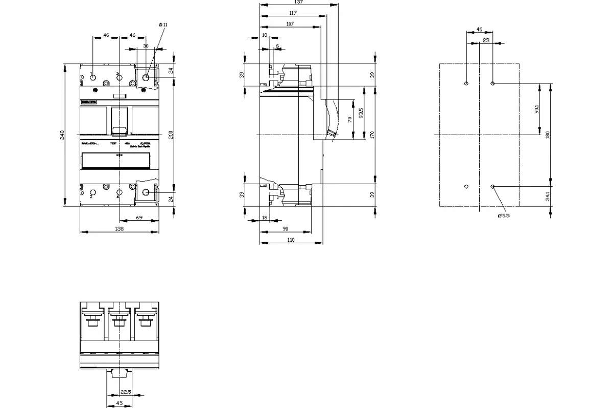 Siemens 3VA1332-5EF32-0AA0 — 3VA автоматические выключатели в литом корпусе до 250 A