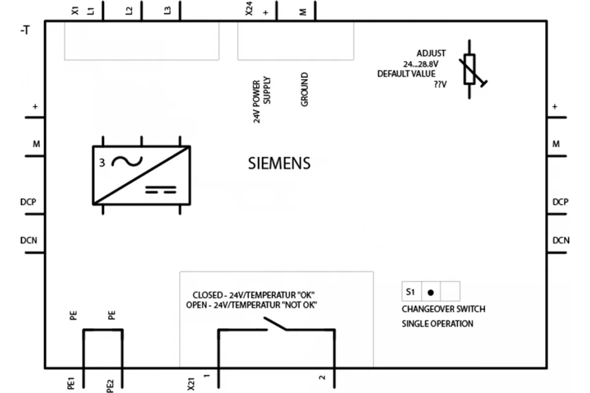 Siemens 6SL3100-1DE22-0AA1 — Модуль питания системы управления в книжном формате