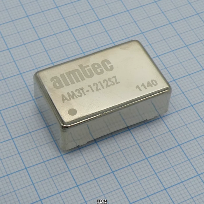 AM12TW-2415DZ, DC/DC, 12Вт, вход 9…36В, выход ±15В/±0.4А, изоляция 1600В DC, КПД 90%, максимальная емкостная нагрузка не более ±120мкФ, вход On/Off, DIP24, 31.75x20.32x10.16мм, -40…85°C, металл