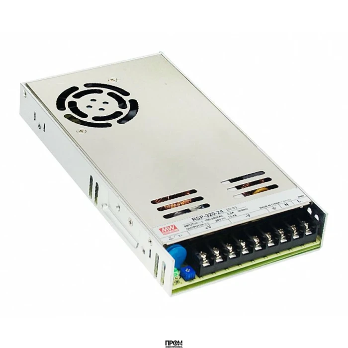 RSP-320-7.5, AC-DC, 300Вт, ККМ, вход 88…264V AC, 47…63Гц /124…370В DC, выход 7.5В/40A, рег. вых 6…9В, изоляция 3000В AC, в корпусе 215х115х30мм, -30…+70°С