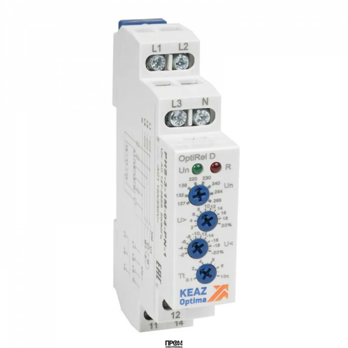 Реле контроля фаз PHS-3-1M-04-PN-2 повышенного/пониженного 3Ф+N 2СО 331994, Реле контроля