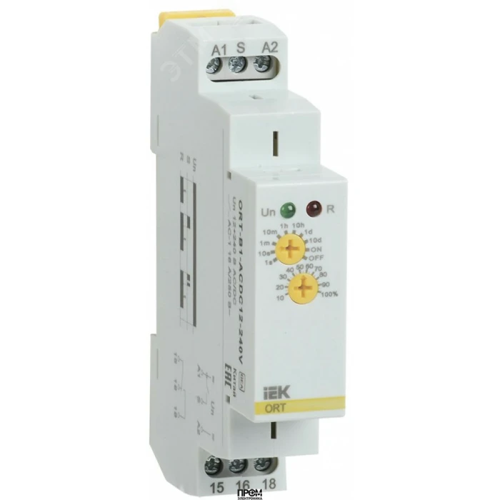 Реле задержки выключения ORT. 1 конт. 12-240 В AС/DC ORT-B1-ACDC12-240V, Реле времени, таймер