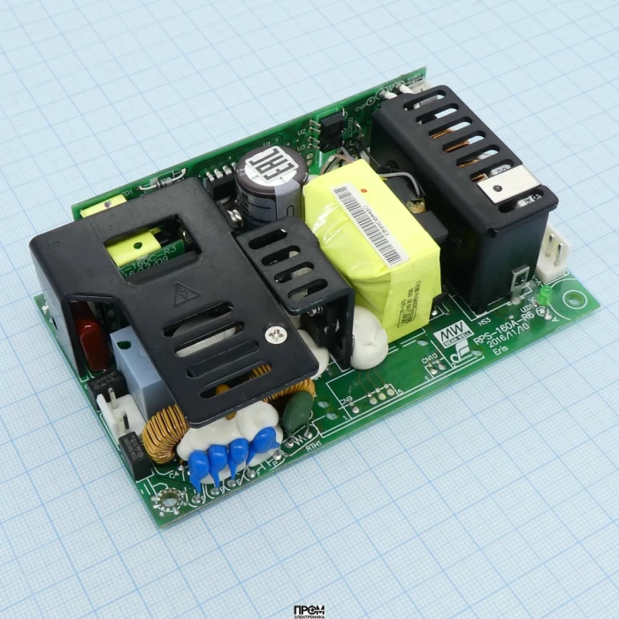 RPS-160-48, AC-DC, med, 161Вт, вход 90…264В AC 47…63 Гц, 127…370B DC, выход 48В/0…3.25А, рег. вых. ±10%Uном, изоляция 4000В AC, на плате 127х76.2х33мм, -20…+70°С, с корректором коэф. мощности