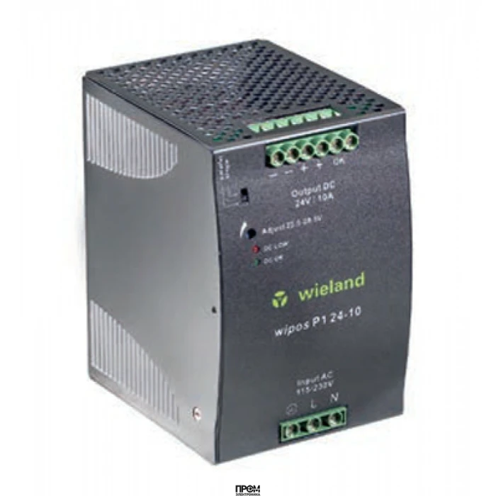 Блок питания WIPOS P1 24-20, Источник питания, однофазный, 24 V / 20 A, 570 W; диапазон входных напряжений: 115/230 V AC, 120 – 370 V DC; габариты (мм): ширина x высота x глубина: 175.5 x 124.5 x 123.6; вес 1,92 кг; монтаж: на DIN рейку, температура окруж