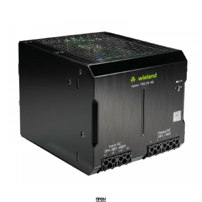 Блок питания WIPOS PS3 24-40, Источник питания, трехфазный, 24 V / 40 A, 960 W; диапазон входных напряжений: 320 – 576 V AC, 450 – 810 V DC; габариты (мм): ширина x высота x глубина: 135 x 125 x 180; вес 2,7 кг; монтаж: на DIN рейку, температура окружающе