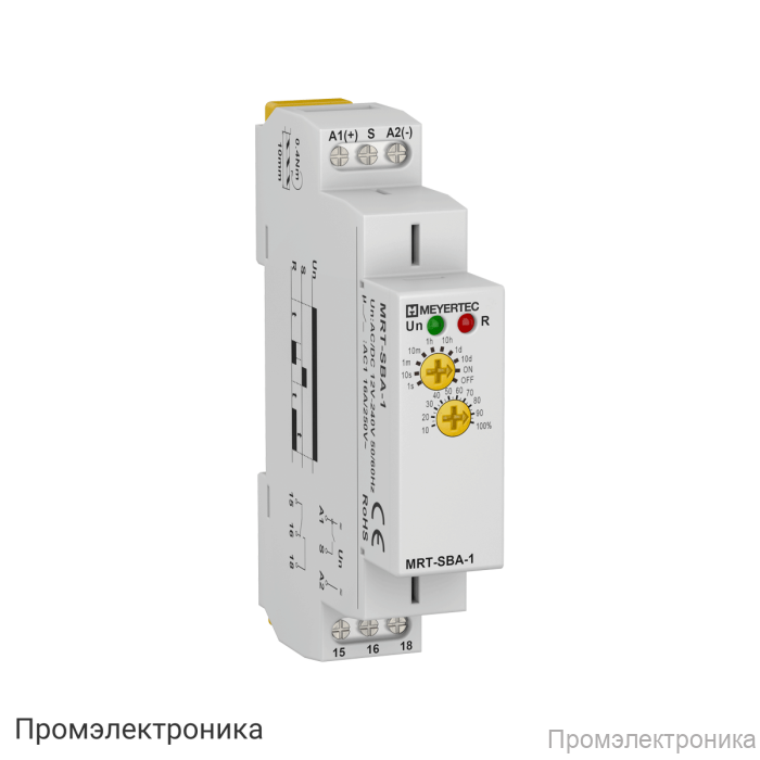 MRT-SBA-1 - реле времени с задержкой на включение, 1хSPDT, 12…240V AC/DC