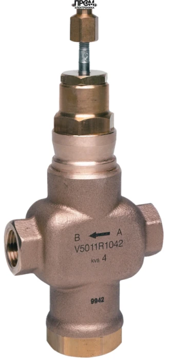 2-х ходовой регулирующий линейный муфтовый клапан DN15 PN16 Kvs 1.6 20мм Honeywell V5011R1026
