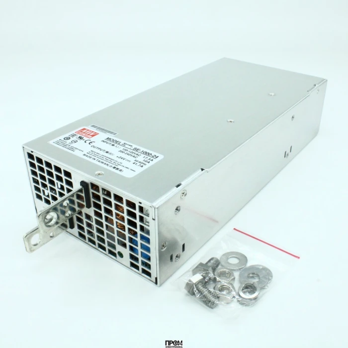 SE-1000-24, AC-DC, 1000Вт, выход 24В/0…41.7A, рег. вых=-5+10%Uном, вход 180...264VAC, 47...63Гц / 254...370VDC, изоляция 3000В AC, в кожухе 278x127х63.5мм, -20…+60°С