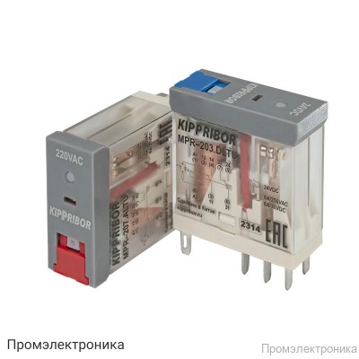 Промежуточное реле KIPPRIBOR серии MPR - в компактном корпусе (2-контактный)