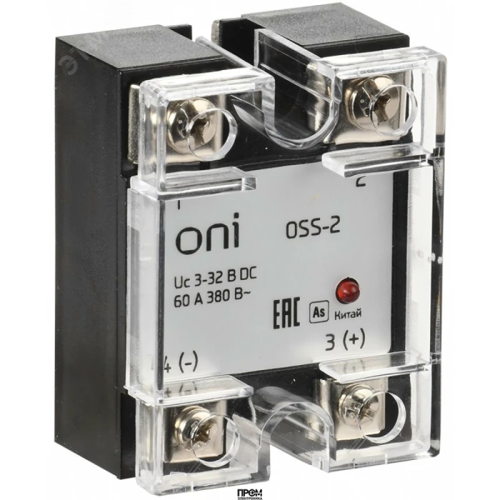 Реле твердотельное OSS-2 60А 380В AC 3-32В DC OSS-2-3-60-B, Реле исполнительное