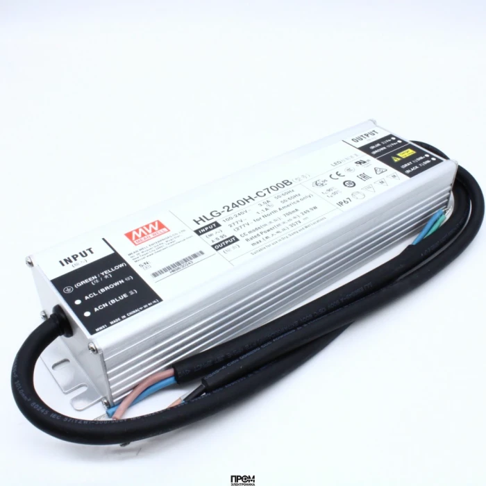 HLG-240H-C700B, AC/DC драйвер электропитания светодиодов, 240 Вт
