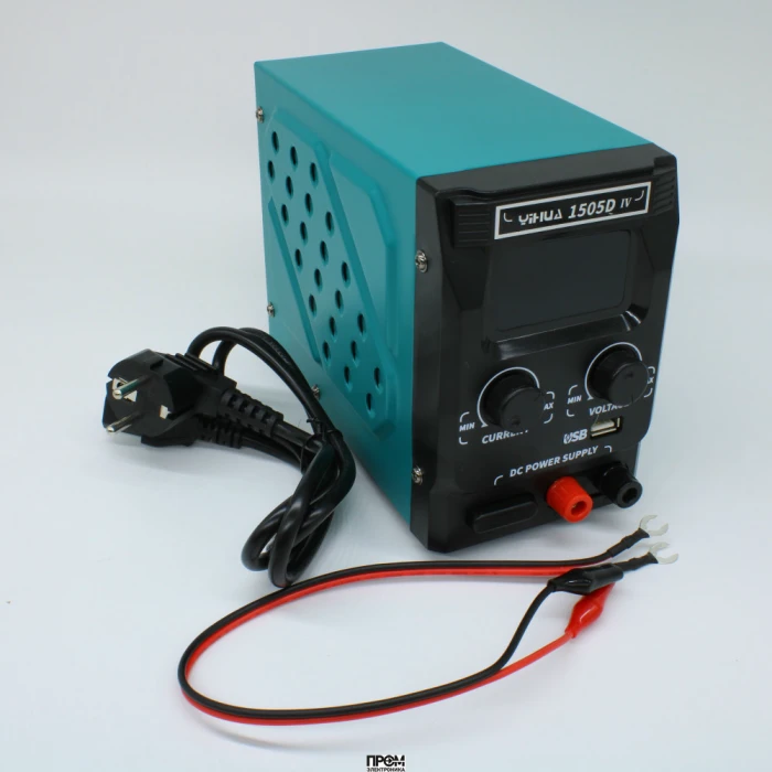 YIHUA 1505D-IV, Лабораторный источник питания, выходное напряжение 0-15В, выходной ток 0-5А, 75Вт, USB выход 5В, поддержка быстрой зарядки