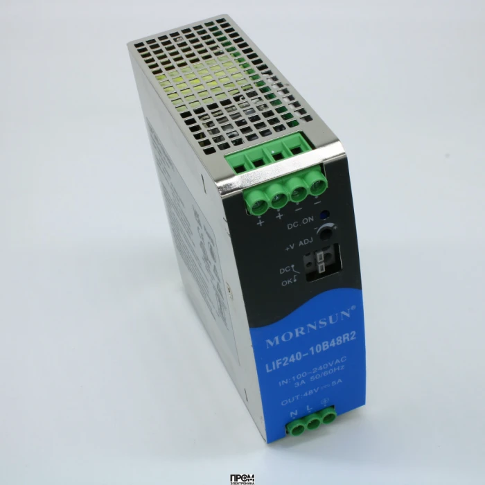 LIF240-10B48R2, Преобразователь AC-DC на DIN-рейку 240Вт, выход 48В/5A, вход 85…264V AC, 47…63Гц изоляция 3000В AC -40…+70°С