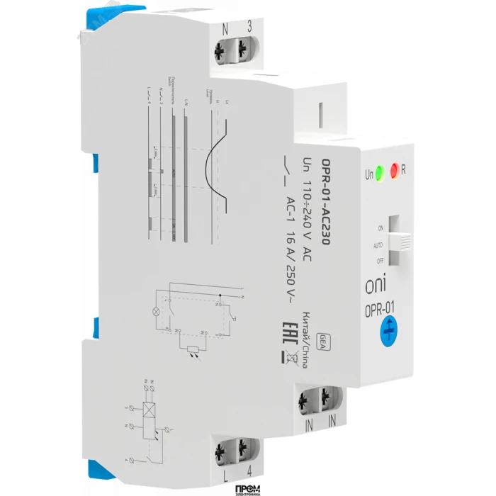 Фотореле OPR-01 1 конт. 230В АС с вынос.дат. ONI OPR-01-AC230, Реле времени, таймер