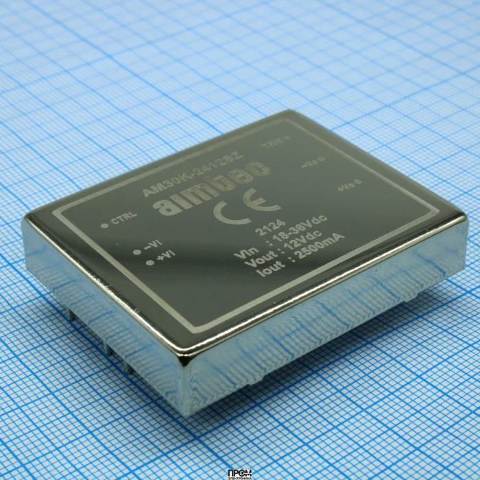 AM30K-2412SZ, Преобразователь DC/DC, на печатную плату 30Вт 12В 2.5A 6 выводов туба