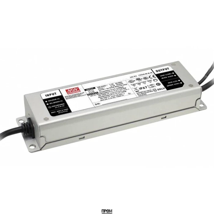ELG-150-C700DA-3Y, AC-DC, 149.8Вт, IP67, вход 100…305В AC, 47…63Гц/142…431В DC, ККМ, выход 107…214В/700мА, DALI-димминг, изоляция 3750В AC, в кожухе 219х63х35.5, -40…+70°С, с проводом заземления