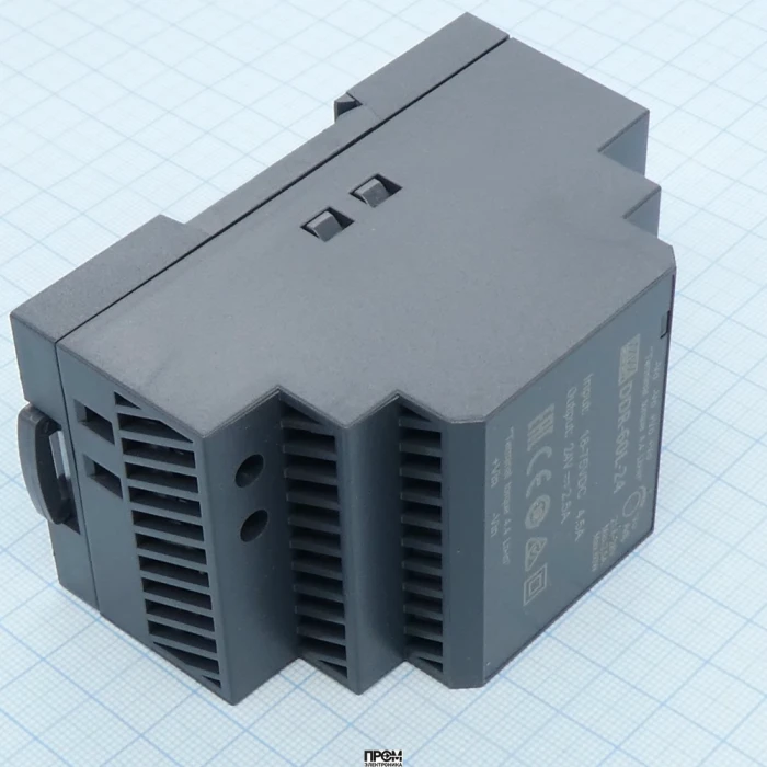 DDR-60L-24, DC-DC, 60Вт, вход 18…75 В DC, выход 24В/2.5А, изоляция 4000В DC, в кожухе на DIN-рейку, 52.5х90х54.5мм, -40...+85°С