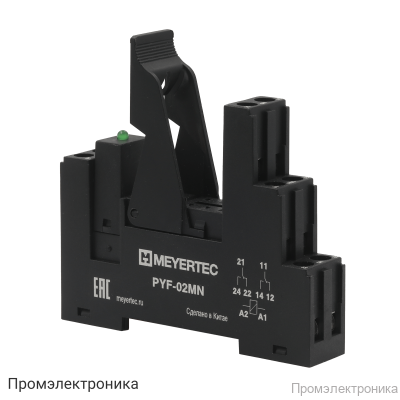 PYF-02MN/LM24VDC - модуль колодка для реле серии MN, держатель и индикатор 24VDC