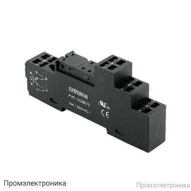 PYF-122BE/3 - 3-ярусная колодка с самозажимными клеммами для 2-конт. реле серии MR, черная