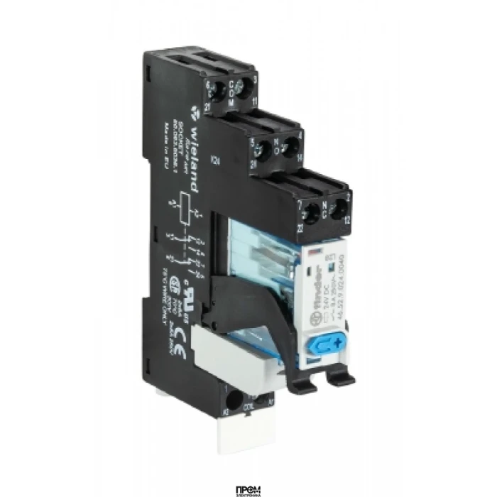 Реле FLARE MR 24VDC-2W-8A-S, Интерфейсный релейный модуль, 2 переключающих контакта, материал контакта: AgNi, рабочее напряжение: 24 V DC, номинальное напряжение переключения: 250 V AC, коммутируемый ток: 8 A, с винтовой фиксацией провода, серия flare MOV