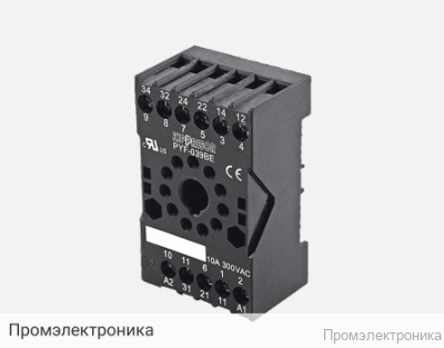 PYF-039BE - Монтажная колодка с винтовыми клеммами для 3-конт. реле серии RS, черная