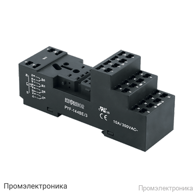 PYF-144BE/3 - 3-ярусная колодка с самозажимными клеммами для 4-конт. реле серии RP, черная