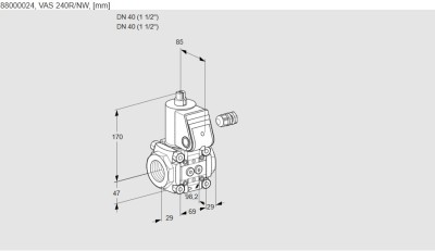 Газовый клапан Kromschroder VAS 240R/NW, 88000024