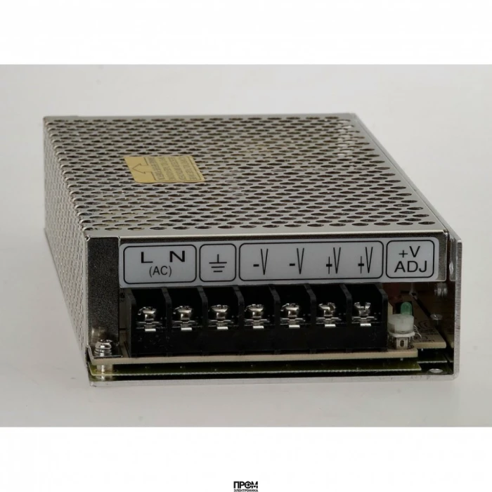 RS-150-24, AC-DC, 150Вт, вход 88…264В AC, 47…63Гц / 248…373 В DC, выход 24В/6.5A, рег. вых 22.8…26.4 В , изоляция 3000В AC, в кожухе 199х98х38мм, -20…+70°С