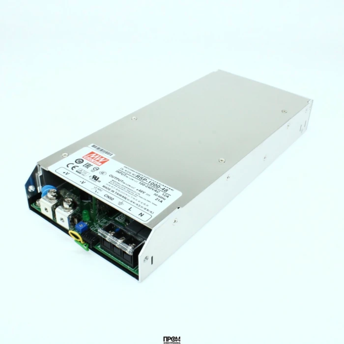 RSP-1000-48, AC-DC, 1008Вт, вход 90…264V AC, 47…63Гц /127…370В DC, выход 48В/0…21A, рег. вых=±10%Uном, изоляция 3000В AC, в корпусе 295х127х41мм, -20…+60°С