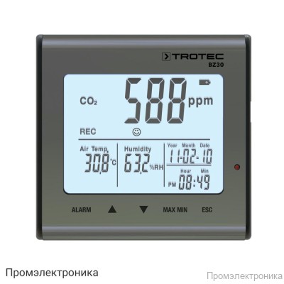 Trotec BZ30 - логгер температуры, влажности и углекислого газа (CO₂)