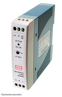 MDR-20-5 - блок питания AC-DC на DIN-рейку 15Вт