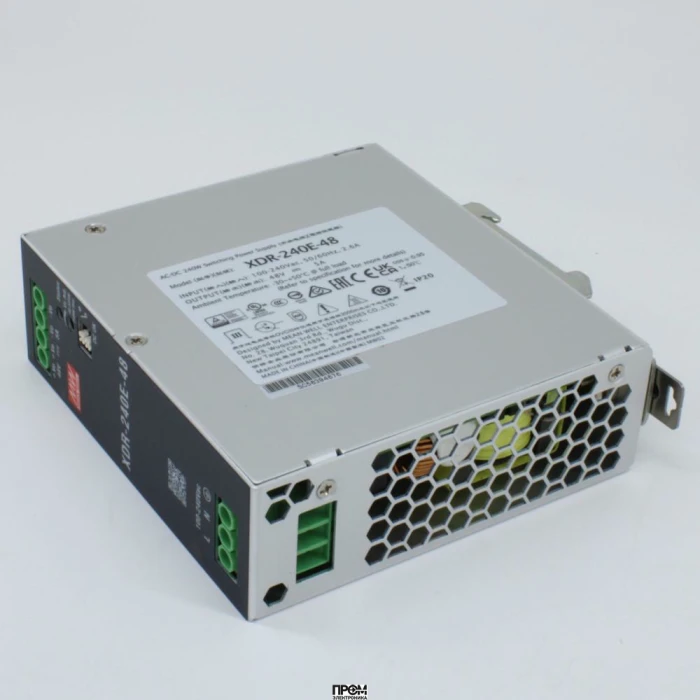 XDR-240E-48, Преобразователь AC-DC на DIN-рейку 240Вт, выход 12В/20A, рег. вых 12…15В, вход 85…264В AC, 47…63Гц /120…370В DC, изоляция 4000В AC, 40х125,2х116мм, -40…+70°С