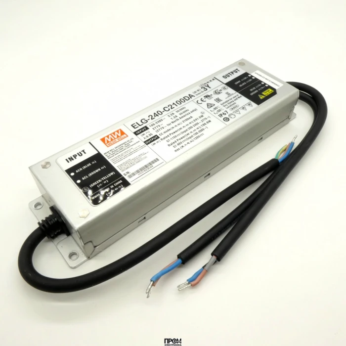 ELG-240-C2100DA-3Y, AC/DC драйвер электропитания светодиодов, 241.5Вт выход 57...115В 2100мА диммирование