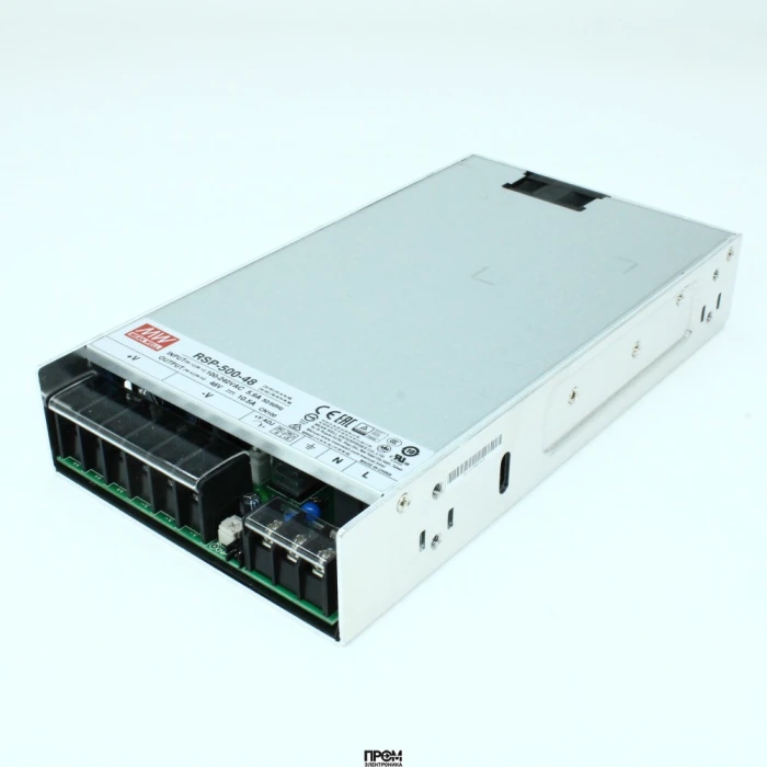 RSP-500-48, AC-DC, 504Вт, ККМ, вход 85…264V AC, 47…63Гц /120…370В DC, выход 48В/10.5A, рег. вых 41…56В, изоляция 3000В AC, в корпусе 230х127х41мм, -30…+70°С