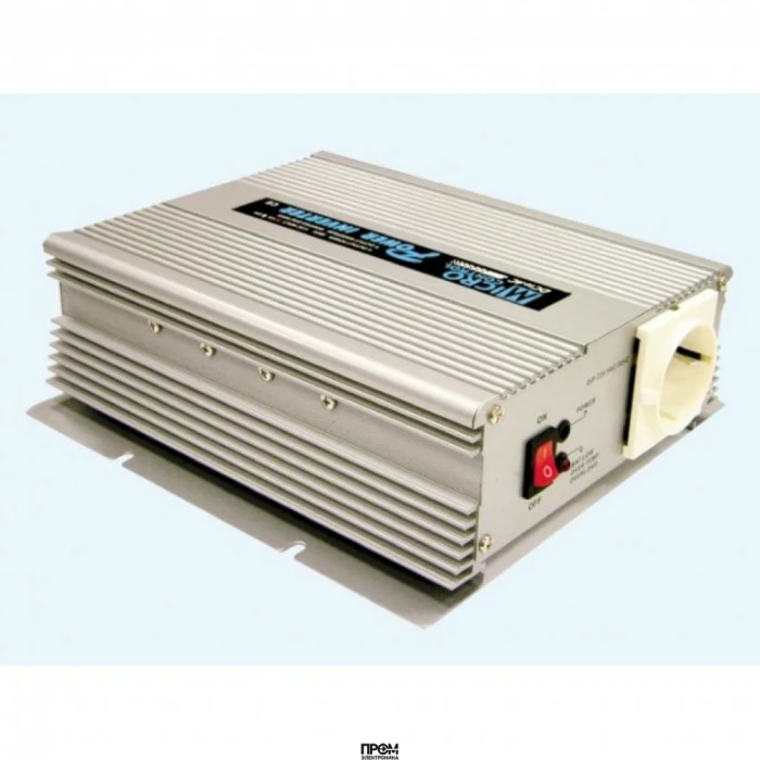A301-600-F3, DC-AC, 600Вт, Рпик=1200Вт, Uвх=10 - 15В DC, Uвых=230В АС, в кожухе 210х173х65мм, вес 2.1кГ, 0…+40С