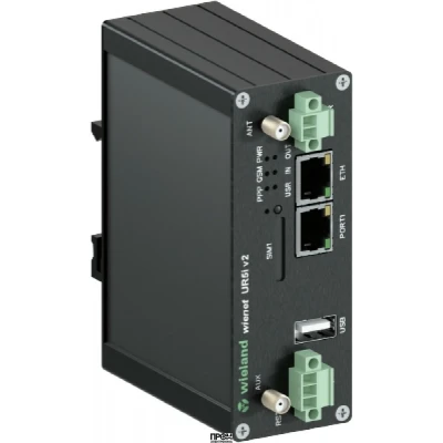 Маршрутизатор WIENET HSPA+UR5i V2 SL, Маршрутизатор GSM / GPRS / HSPA +, серии WieNet, интерфейсы: USB, DI, DO, 1x SIM, 1 порт RJ45 скорость передачи 10/100 MBit/s, антенные разъемы: ANT, DIV (2x SMA), номинальное напряжение: 10-30 VDC, монтаж: на DIN рей