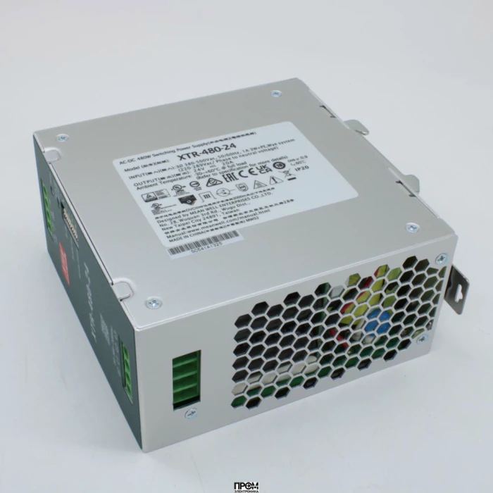 XTR-480-24, Преобразователь AC-DC 3ф на DIN-рейку 480Вт, выход 24В/20A (пиковый 40А), рег. вых 24…29В, вход 320…600В AC, 47…63Гц /450…800В DC, DC OK, изоляция 4870В AC, 63х125,2х125мм, -40…+85°С, возможность параллельного подключения