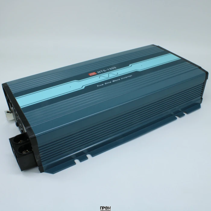 NTS-1200-212EU, DC-AC, 1200Вт, Рпик=1800Вт(10сек), Uвх=10…16.5В DC, Uвых=200/220/230/240В АС 50Гц, КГИ<3%, КПД 90%, КНИ<3%, изоляция 3000В AC, в кожухе 333х184х70мм, -25…+70°С, RS-232, выход розетка EU