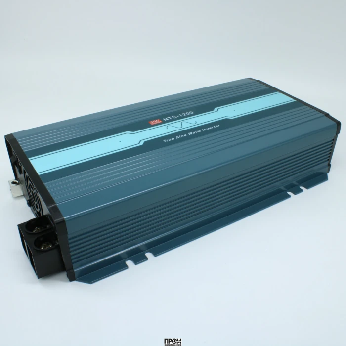 NTS-1200-224EU, DC-AC, 1200Вт, Рпик=1800Вт(10сек), Uвх=20…33В DC, Uвых=200/220/230/240В АС 50Гц, КГИ<3%, КПД 90%, КНИ<3%, изоляция 3000В AC, в кожухе 333х184х70мм, -25…+70°С, RS-232, выход розетка EU