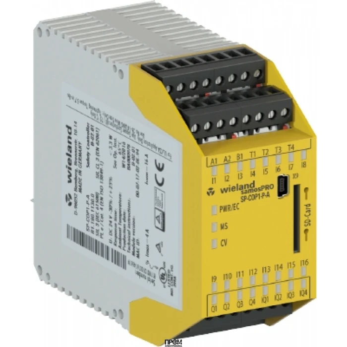 Реле безопасности SP-COP1-P-A, Модуль samosPRO-Compact, 20 входов,4 выхода, прессы, USB-интерфейс, вставные винтовые клеммы